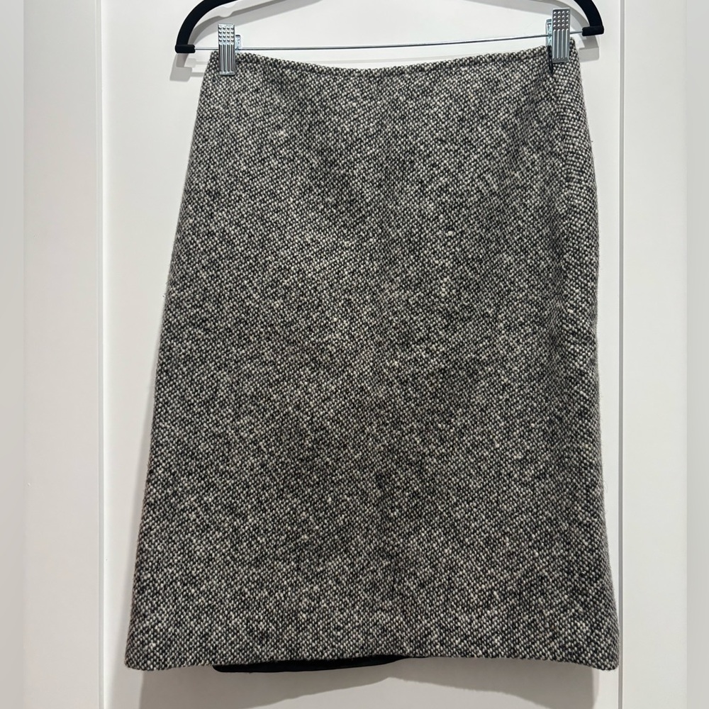 Agnes B. Black and White Tweed Pencil Skirt